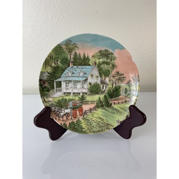 Vintage Artmark Currier & Ives Summer Scene Plate, Made in Japan Home Decor 6.5” - Picture 7 of 9